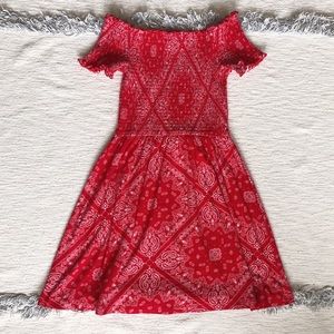 Off the Shoulder Paisley Dress